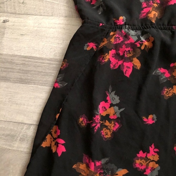 Volcom Black Flower Print Fit & Flare Mini Dress S - Picture 7 of 10